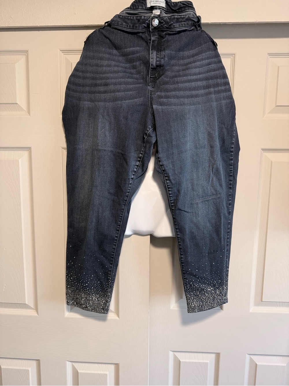Dark Wash Women's Jeans with Embellished Ankles